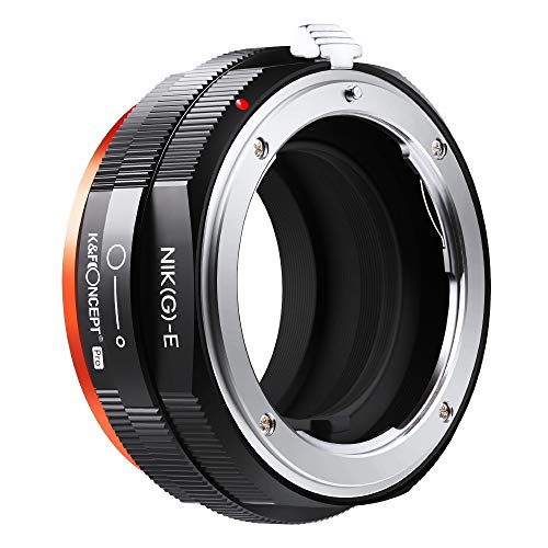 K&F Concept M18105 Nikon G-NEX Hochpräziser Objektiv Adapterring mit Blendenring Nikon G Adapter Objektivadapter für Nikon G/F/AI/D Objektiv auf Sony E-Mount/NEX Kamera von K&F Concept