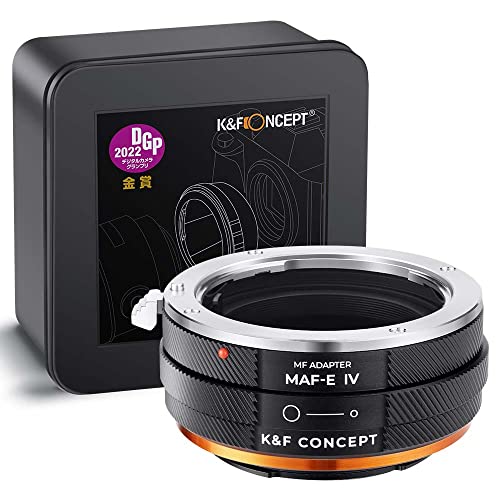 K&F Concept MAF-NEX IV PROLens Mount Adapter Manueller Fokus Kompatibel mit Minolta AF/Sony Alpha A Serie Objektiv an Sony-E NEX Mount Kameragehäuse mit Mattlack-Design von K&F Concept