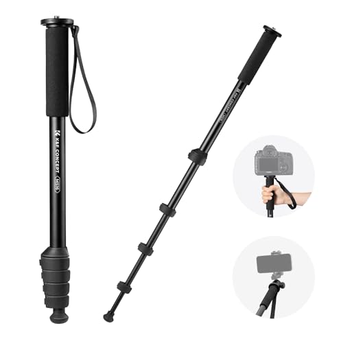 K&F Concept MS16 Einbeinstativ, 63 Zoll Monopod,Stabiles Aluminium-Einbeinstativ mit 5 Sektionen,160cm Reiseeinbeinstativ für DSLR, DSLM und Kompaktkameras,Mit Handschlaufe K&F Concept MS16 Einbeinstativ, 63 Zoll Monopod,Stabiles Aluminium-Einbeinstativ mit 5 Sektionen,160cm Reiseeinbeinstativ für DSLR, DSLM und Kompaktkameras,Mit Handschlaufe von K&F Concept