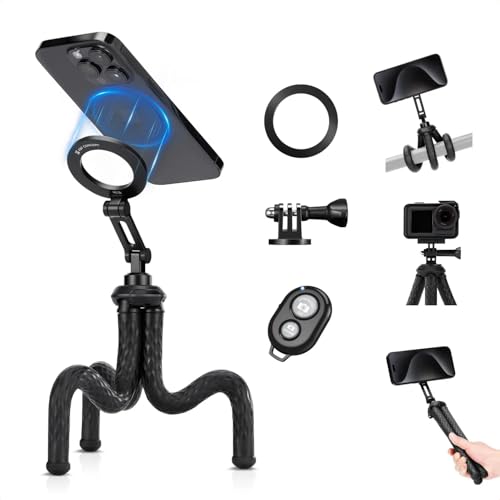 K&F Concept MS36 Flexibles Magnetisches Stativ, Magnet Selfie Stick,Mini-Stativ Halter mit Fernbedienung,Tripod mit Stativhalterung,Handystativ für iPhone/Sumsung K&F Concept MS36 Flexibles Magnetisches Stativ, Magnet Selfie Stick,Mini-Stativ Halter mit Fernbedienung,Tripod mit Stativhalterung,Handystativ für iPhone/Sumsung von K&F Concept