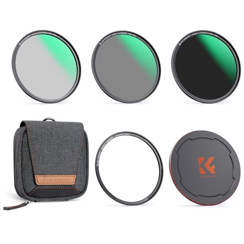 K&F Concept Magnetic Filter Set Nano X-Serie 58mm Magnetisches Schnellwechsel System Quick Swap System Polfilter(CPL),ND8,ND64 mit Magnetischer Adapterring und Objektivdeckel, Filtertasche von K&F Concept