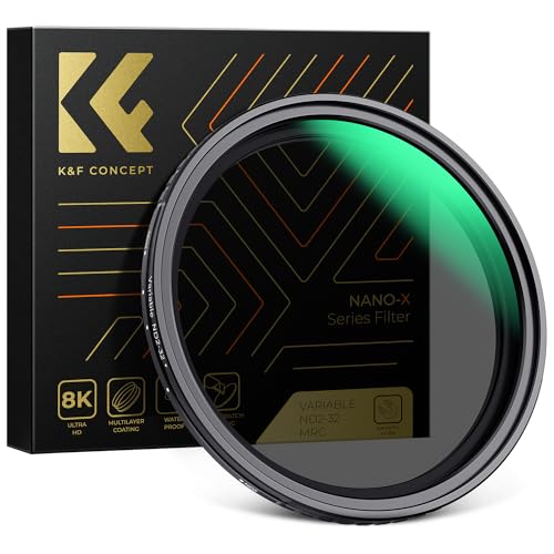 K&F Concept ND Filter 55mm Variabler Graufilter ND2-32 (1-5 Stop) Neutral Graufilter mit Magnetischer Objektivadapter, X Serie von K&F Concept