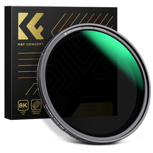 K&F Concept ND Filter 82mm Magnetischer Variabler Graufilter ND8-128 (3-7 Stop) Neutral Graufilter mit Magnetischer Objektivadapter, X Serie von K&F Concept