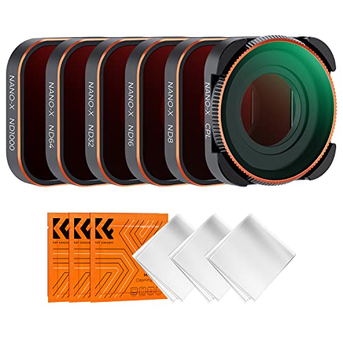 K&F Concept ND Filtersets mit Polfilter(CPL,ND8,ND16,ND32,ND64,ND1000) 6 Pack Filtersets Kompatibel mit GoPro Hero12 Black/Hero11, Hero10, Hero9 Black von K&F Concept
