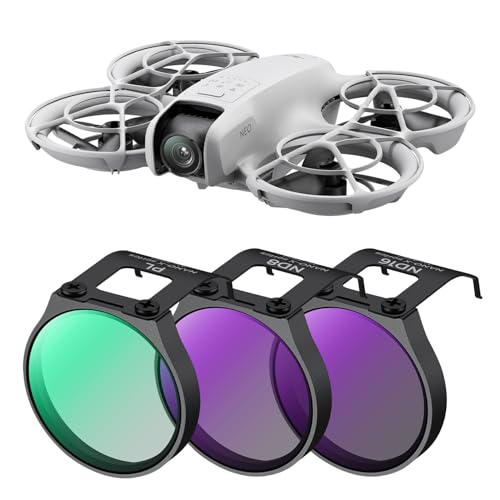 K&F Concept ND & CPL Filter Set Kompatibel mit DJI NEO, 3er-Pack CPL, ND8, ND16 Polarizer Neutral Density Drone Lens Filter, Multi-Coated HD Optical Glass Blendreduzierung und Lichtkontrolle von K&F Concept