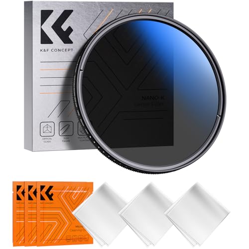 K&F Concept True Color ND2-ND400 Filter 72mm Variabler Graufilter 1-9 Blendenstufen(Nano Klear) von K&F Concept