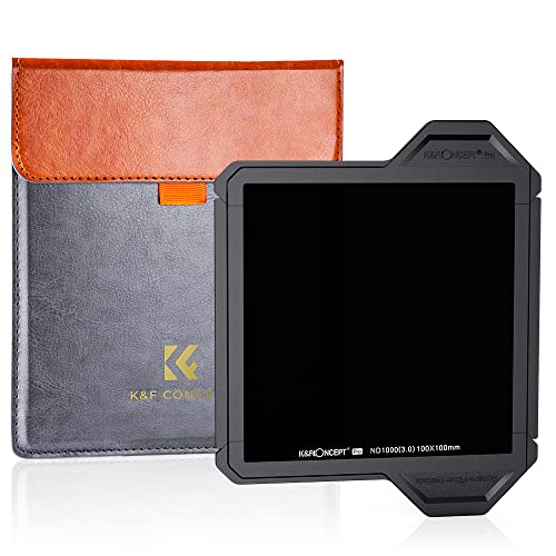 K&F Concept Nano X-PRO Rechteckfilter ND1000(10 Stop) 100x100mm Square Filter Graufilter aus Optisches Glas mit Filterschutzrahmen von K&F Concept