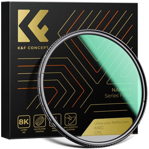 K&F Concept Nano-X Serie Ultra-niedrige Reflexion Polfilter 37mm CPL Filter Polarisationsfilter MRC mit 28x vergütet von K&F Concept