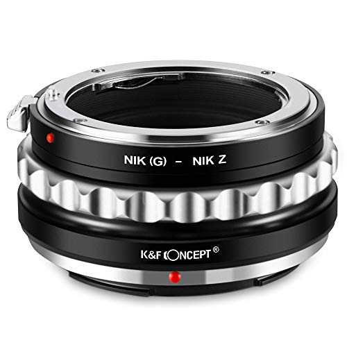 K&F Concept Nikon G-NIK Z Bajonettadapter Objektiv Ring für Nikon G/F/AI/D Objektive auf Nikon Z 7 und Nikon Z 6 Spiegellose Vollformatkamera von K&F Concept