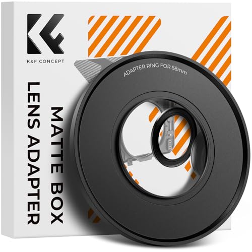 K&F Concept Objektiv Adapterringe 58mm Objektivzubehör Adapter Konverter für K&F Concept Matte Box, Premium Aluminium (Φ58mm) von K&F Concept
