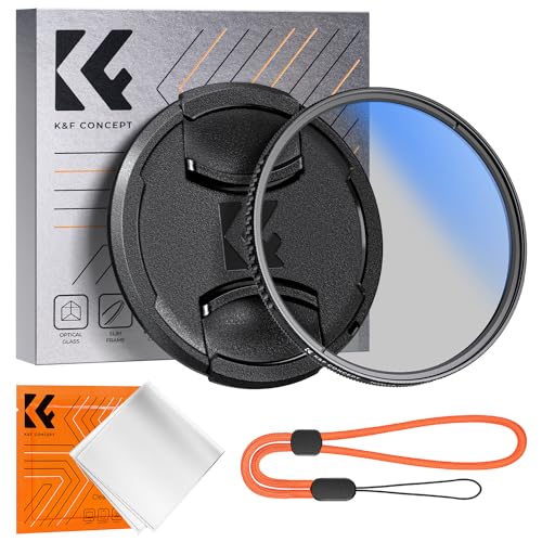 K&F Concept Polfilter 49mm CPL Filter mit Objektivdeckel, Objektivdeckel-Halteband, Reinigungstücher aus Mikrofaser Slim CPL Cirkular Polfilter K-Serie Pro von K&F Concept