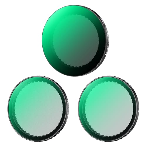 K&F Concept Push in Fit Black Promist 1/4 & ND & CPL Filter Set Kompatibel mit DJI Osmo Action 5 Pro, 3 Pack Polfilter, Black-Mist 1/4, ND2-32 Filter Set für Osmo Action 4/3 von K&F Concept