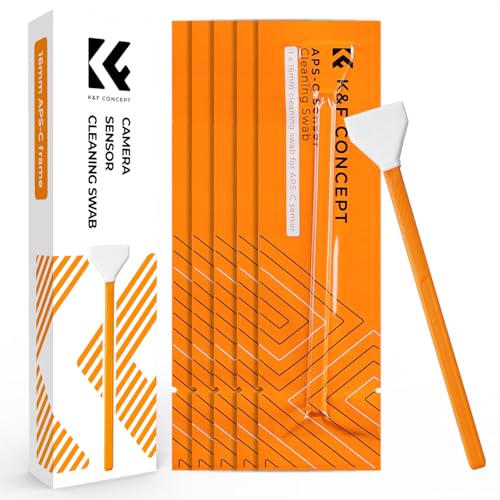 K&F Concept Sensor Reinigungsset mit 6pcs Mikrofaser Swabs 16mm für APS-C Format Kameras Reinigungs Kit für DSLR Kamera Objektive Filter von K&F Concept
