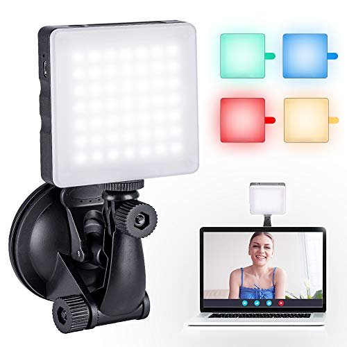 K&F Concept Touch Sensor-Licht Leuchten Kamera-Videoleuchte Dimmfähige Beleuchtung + 4 FLeuchten Filter Videoleuchte für Makeup Vlogging Licht mit Saugnapf-Computerhalterung von K&F Concept