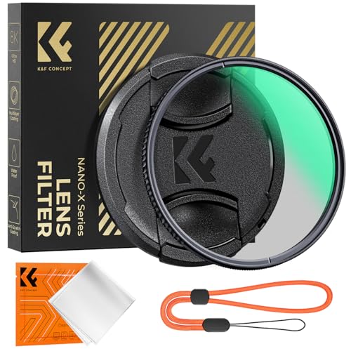 K&F Concept Zirkularer Polfilter 82mm Polarisationsfilter CPL HD mit Objektivdeckel Filter Cirkular Polfilter Optisches Glas & Aluminium für Foto-Kameraobjektive, Xcel-Serie von K&F Concept