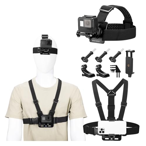 K&F Concept Zubehörset Brustgurt+Rucksack Schultergurt Halterung+360° drehbare Kopfgurt und Handschlaufe für GoPro Hero 13/12/11/10/9/8/7/6/5/4/DJI Osmo Action Series/Pocket 3/2/Insta360 X4/X3 K&F Concept Zubehörset Brustgurt+Rucksack Schultergurt Halterung+360° drehbare Kopfgurt und Handschlaufe für GoPro Hero 13/12/11/10/9/8/7/6/5/4/DJI Osmo Action Series/Pocket 3/2/Insta360 X4/X3 von K&F Concept