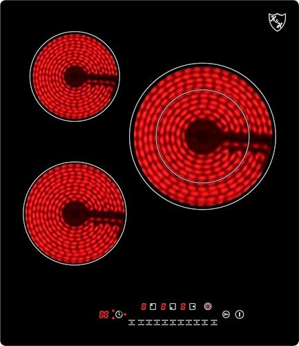 K&H® 3 Zonen SLIDER Control Glaskeramikkochfeld Elektrokochfeld 45cm Elektro Autark Eingebaut NC-4504SL von K&H