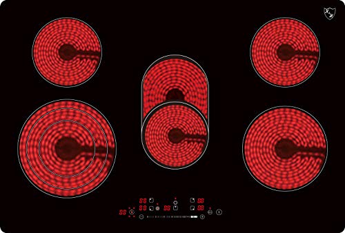 K&H® 5 Zonen SLIDER Control Glaskeramikkochfeld Elektrokochfeld 77cm Elektro Autark Eingebaut NC-8608SL von K&H