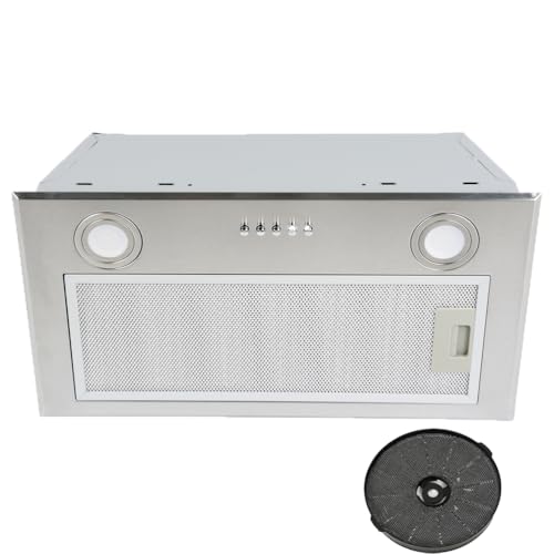 K&H Dunstabzugshaube 52cm, Einbauhaube, LED, 500 m³/h, Edelstahl, 52BS von K&H