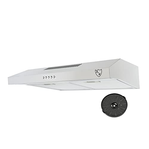 K&H Dunstabzugshaube 60cm, Unterbauhaube, LED, 200 m³/h, Metall-Fettfilter, mit Aktivkohlefilter, Edelstahl UH01-60CS von K&H