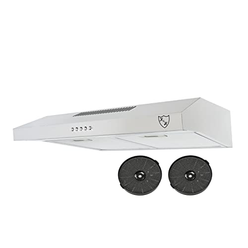 K&H Dunstabzugshaube 60cm, Unterbauhaube, LED, 350 m³/h, Metall-Fettfilter, mit Aktivkohlefilter, Doppelmotor UH01-60CS-DM von K&H
