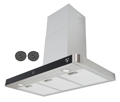 K&H 90cm Dunstabzugshaube, Wandhaube, 9 Leistungsstufen, LED, 600 m³/h, bürstenloser Motor, 5 Schicht Metall-Fettfilter TSB-90 von K&H