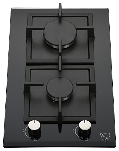K&H Domino 2 Zonen Glas Gaskochfeld Erdgas Autark Eigebaut mit Thermoelement-Flammenaustrittssystem 2Z-KHG K&H Domino 2 Zonen Glas Gaskochfeld Erdgas Autark Eigebaut mit Thermoelement-Flammenaustrittssystem 2Z-KHG von K&H