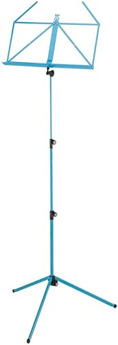 K&M 100/1 Notenpult Meerblau – Ausziehbarer Notenständer 62,5 - 124 cm - klappbare Notenablage, faltbares Metall-Stativ von K&M