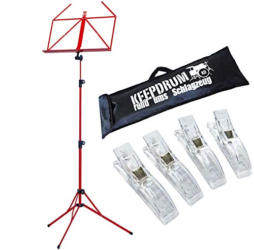 K&M 100/5 Notenpult Notenständer Rot + keepdrum Tasche + 4 Notenklammern K&M 100/5 Notenpult Notenständer Rot + keepdrum Tasche + 4 Notenklammern von K&M