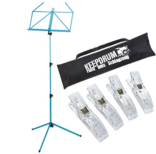 K&M 100-1 Notenständer Notenpult Meerblau + keepdrum Tasche + Notenklammern K&M 100-1 Notenständer Notenpult Meerblau + keepdrum Tasche + Notenklammern von K&M