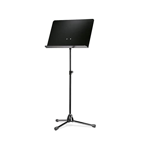 K&M 118/1 Orchesternotenpult Schwarz – Ausziehbarer Notenständer 68 – 121 cm – klappbare Aluminium-Platte von K&M