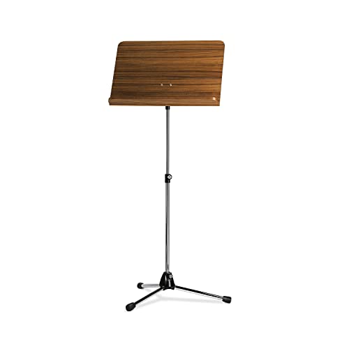 K&M 118/1 Orchesternotenpult mit verstellbarer Holz-Notenplatte aus Nussbaum – Ausziehbarer Notenständer 68 – 121 cm von K&M