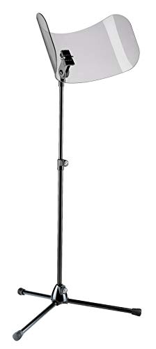 K&M 11900 Schallschutz-Stativ – Lärmschutz für Orchester-Musiker – Acrylglas-Schirm mit stufenlos ausziehbarem Unterteil von K&M