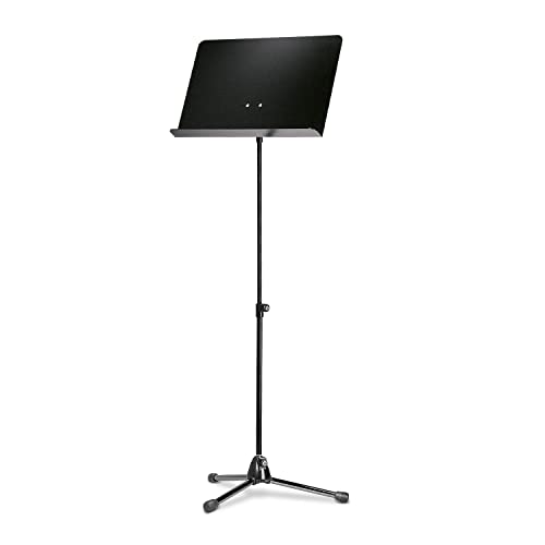 K&M 11920 Orchesternotenpult Schwarz – Notenständer von 68 - 121 cm ausziehbar – extra starke 3 mm Aluminium-Notenplatte von K&M