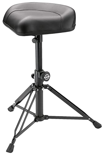 K&M 14055 Drummersitz Nick Schwarz - Stahl, Kunstleder - Ergonomischer Hocker für Schlagzeuger - großer Sitz, klappbar von K&M