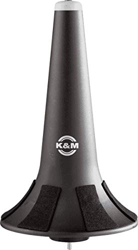 K&M 15214 Trompetenkegel Schwarz Kunststoff – Gummierter Kegel mit Filzstreifen – zur Montage auf Halter oder Vierfuß von K&M