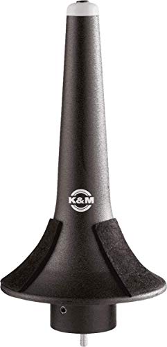 K&M 15244 Flügelhornkegel Schwarz Kunststoff – Gummierter Kegel mit Filzstreifen – zur Montage auf Halter oder Vierfuß von K&M