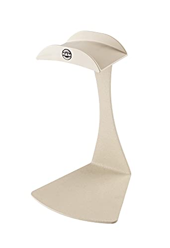 K&M 16075 Kopfhörer-Tischstativ Over Ear – Sand-Beige aus Stahl – mit Gummiauflage und schlanker Silhouette von K&M