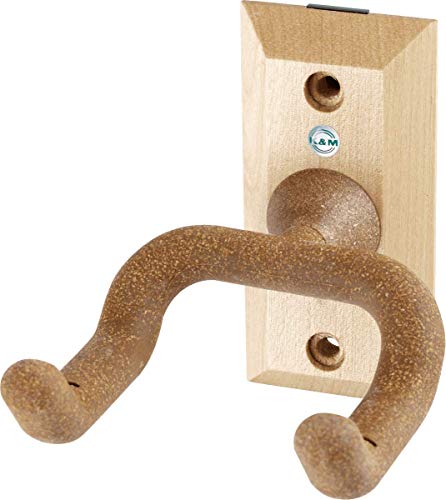 K&M 16220 A+E-Gitarren-Wandhalter - Kork Holz Kombination - starre Gabel - verschraubbar von K&M