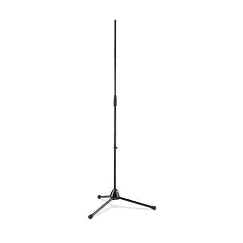 K&M 201A/2 Mikrofonstativ Schwarz – Solostativ mit großem Fußkreis - 90 – 160,5 cm ausziehbar, 3/8“ Gewindeanschluss von K&M