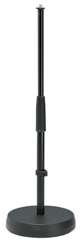 K&M 233 Tischstativ Schwarz – Stufenlos verstellbare Höhe 35,5 - 58 cm – 3/8“ Gewindeanschluss, Trittschalldämpfung von K&M