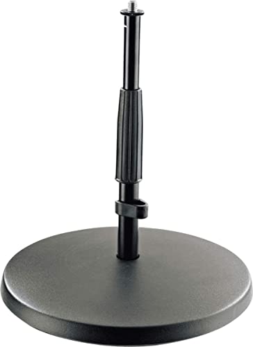 K&M 23320 MikrofonStativ Schwarz - 21,7 - 34,7 cm Höhe - 3/8“ Gewindeanschluss - Ideal für Percussion, Verstärker / Amps von K&M