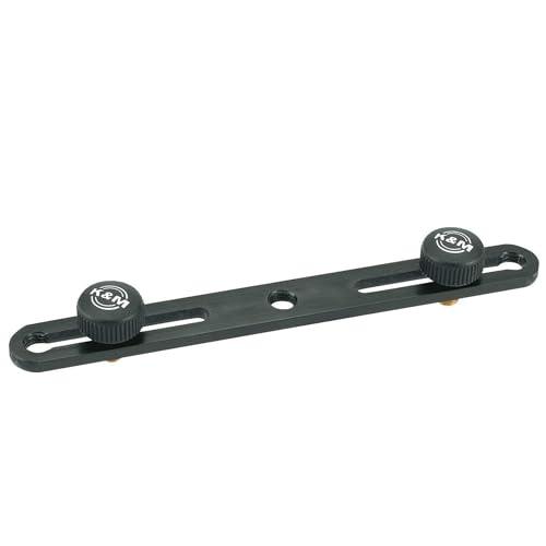 K&M 23550 Ergänzungsschiene Schwarz - Stahl - Länge 217 mm - mit 3/8" Gewindeanschluss, bewegliche Arme für 2 Mikrofone von K&M