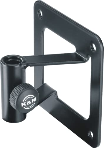 K&M 23856 Wandhalter für Mikrofonarme Schwarz aus Stahl mit Bolzenaufnahme und Sicherungsschraube - robust und stabil von K&M