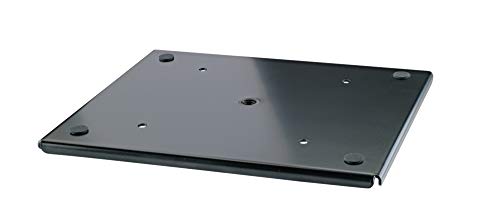 K&M 26749 Monitorplatte M - Schwarz aus Stahl - Ablage für Abhörmonitore - für Universalhalter - mit Gummipads von K&M