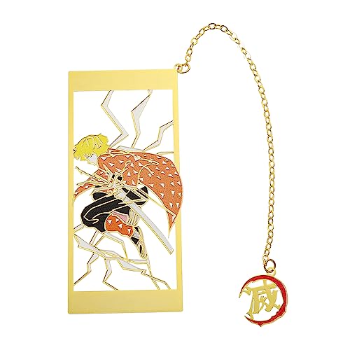 Demon Metal Bookmark Slayer Anime Kawaii Kamado Tanjirou, Agatsuma Zenitsu, Hashibira Inosuke Book Mark School Supplies Gifts for Men Women Scholar Teacher Readings Lovers (Agatsuma Zenitsu-1) von K