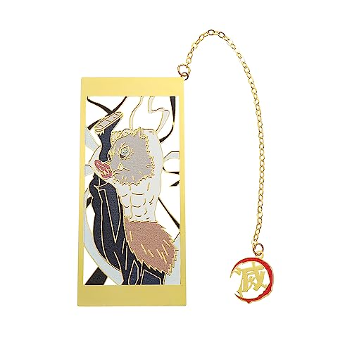 Demon Metal Bookmark Slayer Anime Kawaii Kamado Tanjirou, Agatsuma Zenitsu, Hashibira Inosuke Book Mark School Supplies Gifts for Men Women Scholar Teacher Readings Lovers (Hashibira Inosuke-1) von K