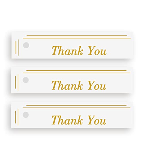 Dankeschön-Etiketten, 40 Stück, echte Goldfolie, Kraftpapier, Geschenkanhänger, rechteckig, Partygeschenke (Thank You!2 Kraftpapier) von K11 Photo Design