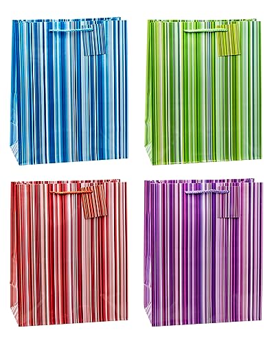 TSI Geschenktüten COLORFUL LINES, 12er Packung, Größe: Groß (HxBxT 32 x 26 x 13,5 cm), Art. Nr. 85315 von K3T