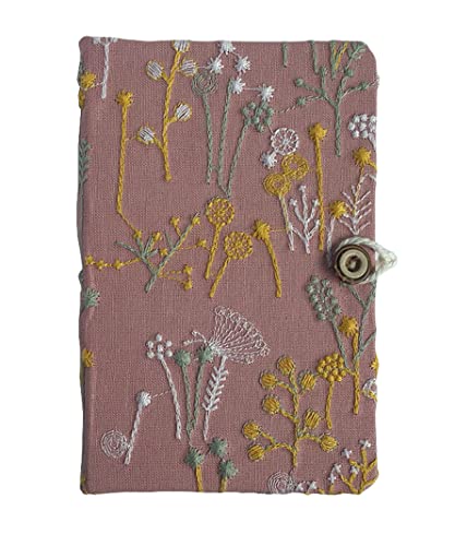 KABELIF Notizbuch A6, Stoff Blumen Cover, 80 Blatt/160 Seiten Dickes Papier, Tagebuch Für Studium,Reisen,Zeichnungen,Skizzen, Reisetagebuch Notebook (Pink) von KABELIF